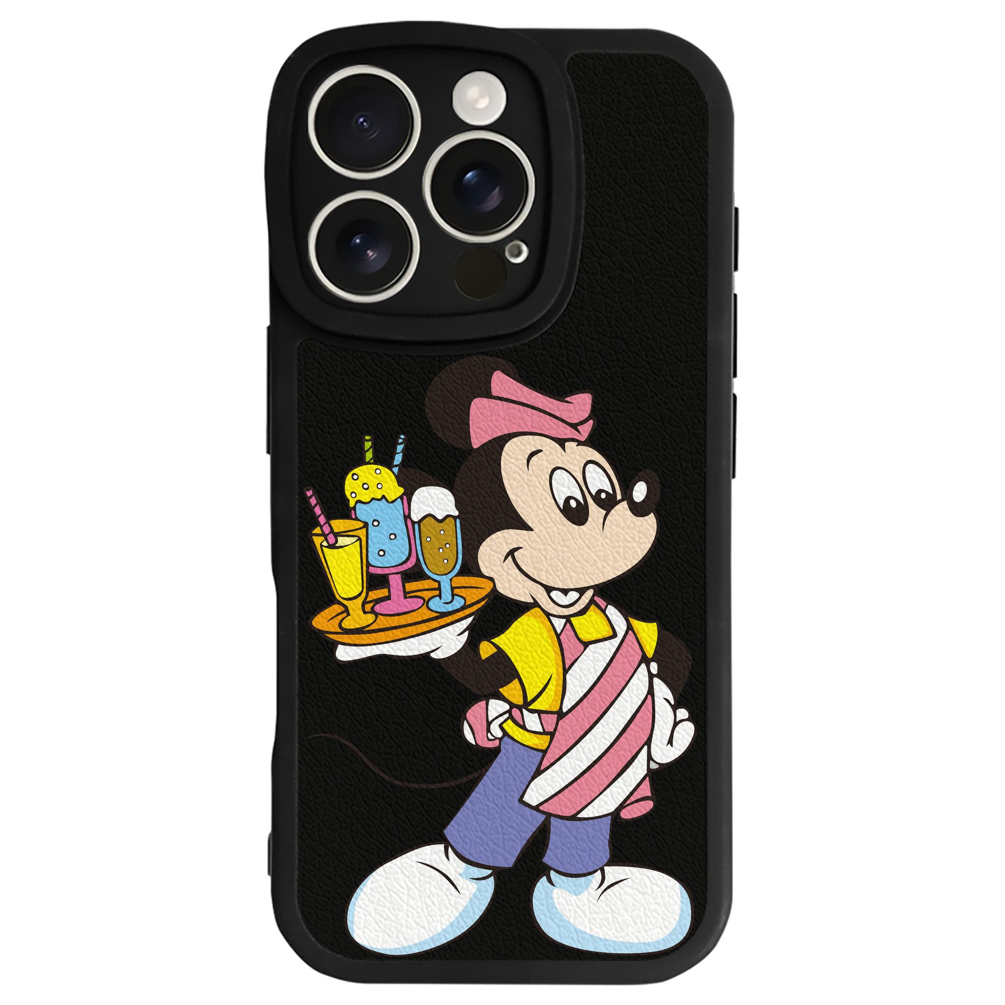 （画像用） ミッキーマウス Mickey Mouse 【iPhone 16シリーズ対応】シリコンスマホケース（レザー調） 材質：シリコン
